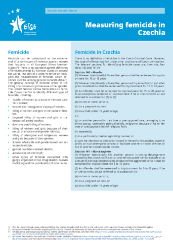 Measuring femicide in Czechia